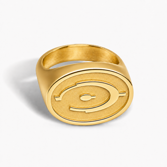 Halo Signet Ring – 9ct Yellow Gold