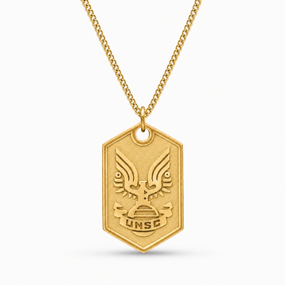 Halo UNSC Dog Tag – Solid 9ct Yellow Gold