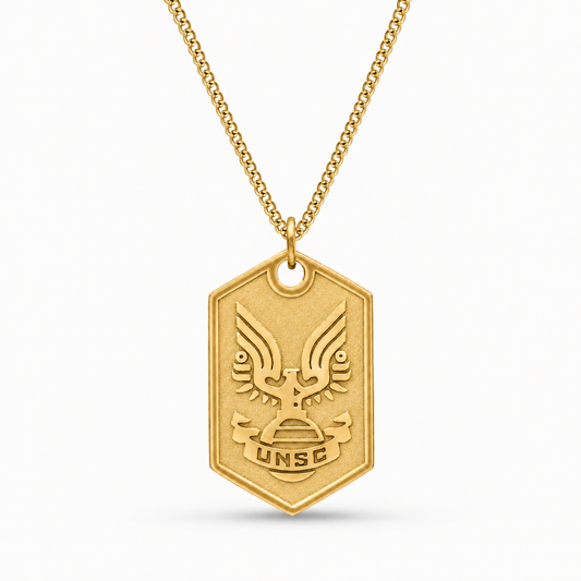 Halo UNSC Dog Tag – Solid 9ct Yellow Gold
